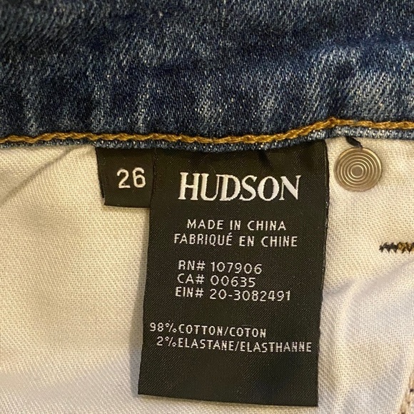 Hudson 26 (US 2) Zoeey High Rise Straight Crop Stretch Distressed Womens Jeans - Picture 9 of 14